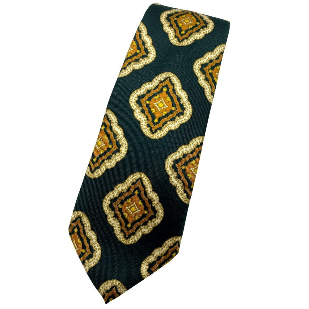 Gianni Butti Black MCM 50s Retro Italy Handmade Silk Tie Neck Luxury Vintage